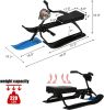 Snow Racer Sled Winter Sport Ski Sled Slider Board with Steering Wheel and Twin Brakes
